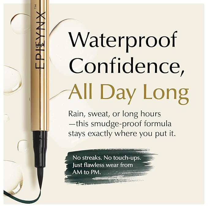 Liquid Eyeliner - Hypoallergenic Eyeliner with Fine Brush Tip, Long-Lasting Waterproof Eye Liner - Cruelty-Free, Vegan, Hypoallergenic, Gluten-Free, Smooth Application Liquid Eye Liner, Green 2mL