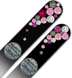 Nail File - Mont Bleu Premium Set of 2 Glass Nail Files Hand Decorated with Crystals - Genuine Czech Tempered Glass - Gifts for Women - Best Glass Nail Files for Natural Nails