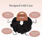Kitsch Pleated Scrunchie for Women - No Crease Hair Ties No Damage, Stylish and Comfortable Fabric Ponytail Holders for Everyday Hairstyles & Spooky Season Looks | Ideal Gifts for Women - 1pc