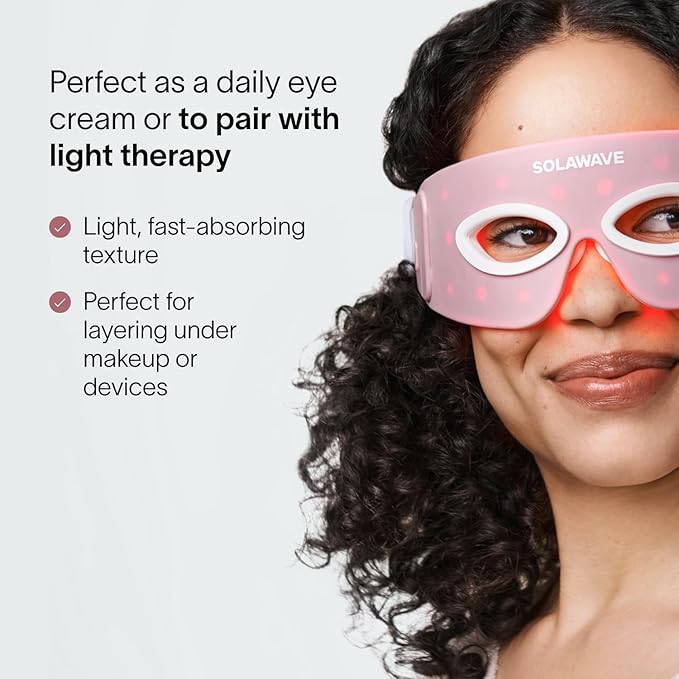 Solawave LightBoost Eye Cream | Reduces Appearance of Dark Circles, Puffiness, & Under Eye Bags | Anti Aging, Wrinkle Smoothing, Brightening, Hydrating, & Collagen Support | Enhances Red Light Therapy