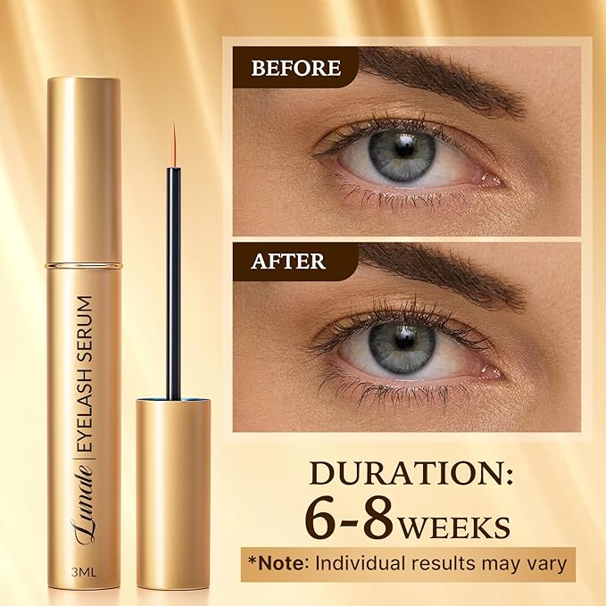 Eyelash Growth Serum with Advanced Formula: Rapid Eye Lash Enhancing Serum for Eyelash and Eyebrow Growth in 3-4 Weeks - Boost Longer Thicker and Fuller Lashes (3ML)