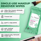 LA Fresh Makeup Remover Wipes with Vitamin E - For Face, Eyes, Lips - Face Wipes Travel Essentials Pack, of 3 10-count Pouches (30-count)