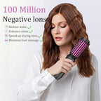 Cordless Curling Iron, Portable Hair Straightening, Cordless Hair Curler Anti-Frizz with Negative Ions, 3-in-1 Crimper Hair Tool, Rechargeable Wave Curling Wand - Rose Grey