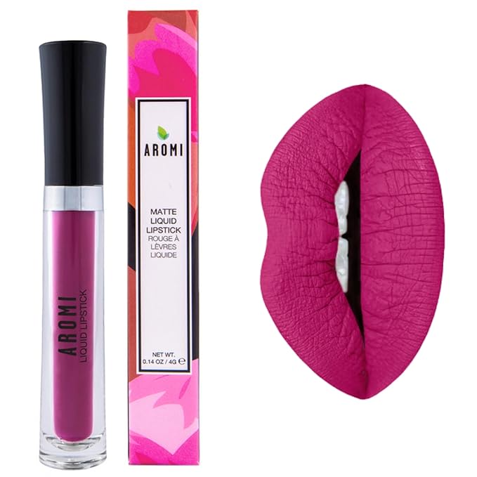 Aromi Matte Liquid Lipstick | Long-Lasting, Purple Magenta Lip Color for Women, Waterproof, Mulberry Wine Shade, (Forbidden Fuchsia)
