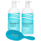Shampoo & Conditioner Duo with Brush, Gentle, Sulfate and Cruelty-Free Daily Formula for Hair Extensions, 32 fl oz