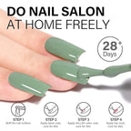 AILLSA Sage Green Gel Nail Polish Pastel Fern Green Gel Polish Olive Color Gel Polish Long Lasting Soak Off U V Gel Nail Art Manicure Salon DIY Saint Patrick's Day Gifts 0.51 Fl Oz/GB124