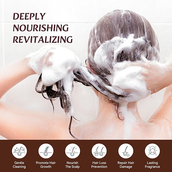 Silvercell Castor Oil Shampoo for Hair Growth, Prevents Hair Loss, Strengthens Hair Roots, Nourishes Dry Hair, Thickening Shampoo for Women & Men, 16.91 fl.oz, Beige