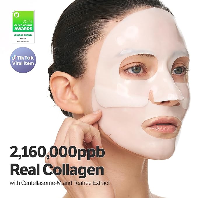 SUNGBOON EDITOR Deep Collagen CICA Tea Tree Overnight Mask | Acne Mask for Redness & Soothing | 2,160,000PPB Collagen + Tea Tree + Centella | Stocking Stuffers for Women | Korean Skincare, 4ea