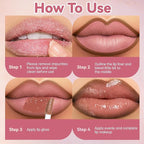 Lip Liner Gloss Lip Combo Set, 2 in 1 Lip Duo Natural Nude Brown Lip Liner Lipstick Glossy Nourishing Toffee Lip Gloss Kit, Smooth Quick Fuller Plumping Juicy Lip Makeup for Women06#Caramel