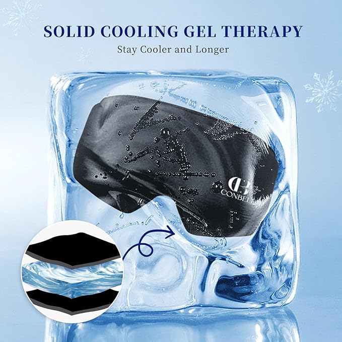 Cooling Eye Mask for Puffy Eyes, Gel Eye Mask, Cold Compress for Puffiness, Migraines, Headache, Dark Circles, Reusable, Flexible, Cooling Sleep Mask Long-Lasting Comfort for Men Women