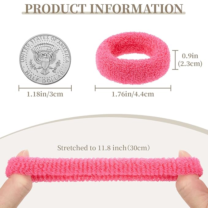 12 Pcs No Damage Hair Ties Thick Hair Elastic Rubber Bands Hair Accessories Scrunchies Seamless for Women