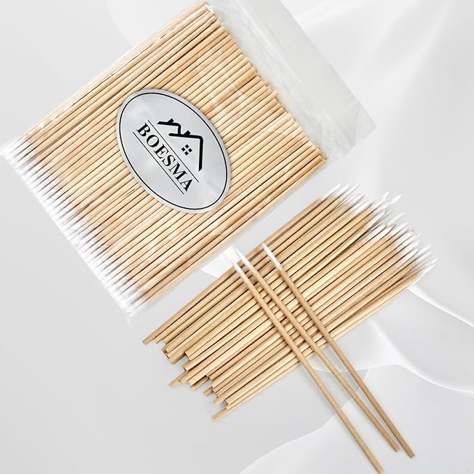 200Pcs Pointed Cotton Swabs - Precision Microblading Cotton Swabs with Wooden Sticks, for Makeup, Cleaning Nail Polish, Eyebrow, Tattoo Permanent Supplies, Craft