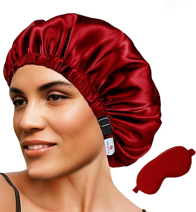 2Pcs Hair Bonnets For Sleeping Satin Bonnet Silk Bonnets For Women Silky Night Caps Womens Curly Hair Sleep Cap