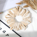 CEELGON Beige Big Velvet Scrunchie 6.5 Inches Jumbo Scrunchies Hair Ties Oversized Ponytail Holder for Thick Curly Hair Extra Large Hair Accessories for Women (Beige)