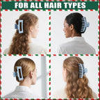 TOCESS Hair Claw Clips for Women - Large 8PK Neutral Matte Jumbo Square Hair Clips for Thick, Thin, Long, Short, Curly Hair Girls, Big Jaw Clip Set for Daily Use (Glacier Blue)