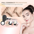 16pc Beginner Mineral Makeup STARTER KIT with 10 BRUSH SET (5gm)Sample Size Foundation, Primer, Blush, Bronzer, Setting Powder for Learning, Occasional Use & First Time Users, Travel Size Kit (Fair 2)