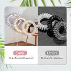 JessLab Spiral Hair Ties for Women, 10-Pack Traceless No-Damage Ponytail Holders, Coils Hair Bands for Girls, Assorted Colors