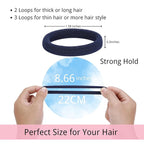 LuSeren 120 Pcs Navy Hair Ties for Women, No Damage Soft Seamless Nylon Hair Elastics for Thick Hair, Ponytail Holders, Solid Navy Hair Accessories
