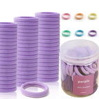 Seamless 100 Pcs Hair Ties - Ponytail Holders & Accessories, No Damage Thick Hair Ties for Women & Girls, Purple