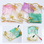 2023 Retro Nail Art Palette, Nail Painting Mixed Color Palette with Leaves Handle, Nail Holder Gel Color Makeup Display Board Pallet (Green)