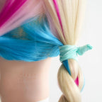 MEEDEE 100 Pack Mint Green No-Crease Soft Ribbon Hair Ties for Women - Knotted, No Damage, Ouchless for Ponytails, Yoga, and Bracelets