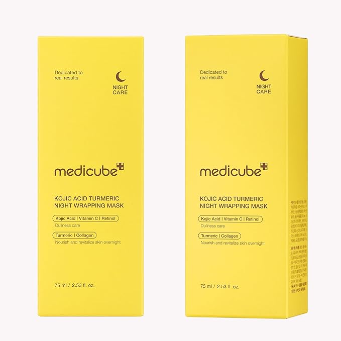 medicube Wrapping Mask Kojic Acid, Turmeric, Vitamin C Overnight Peel Off Facial Mask | Brighten & Defends Against Skin Stress for a Clear, Glowing Complexion | Korean Skin Care, 2.53 fl.oz