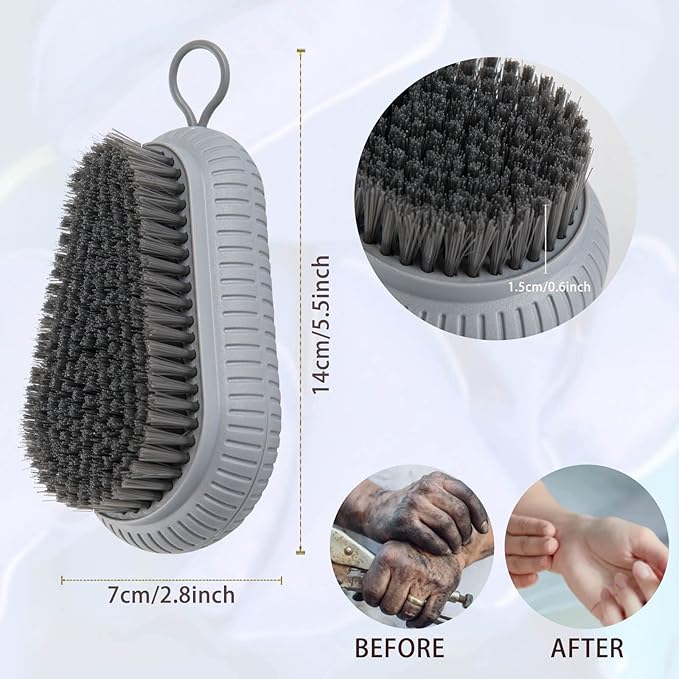 2 Pcs Nail Brush for Cleaning Fingernails, heavy Duty Finger Nail Scrub Brush Hand Scrub Brush with Hanging Rope, Narrow Bristles Fingernail Brush for Cleaning and Scrubbing Fingernails and Toes