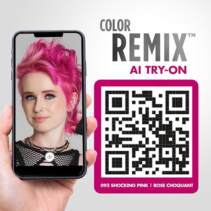 got2b Color Remix Semi-Permanent Hair Color, Shocking Pink 093, Customizable Temporary Hair Dye to Create A Vibrant or Pastel Shade, Easy At-Home Application, Lasts Up to 15 Washes
