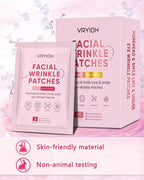 3 IN 1 Forehead, Smile Line & Under Eye Wrinkle Patches, Overnight Facial Wrinkle Treatment with Hyaluronic Acid, Collagen to Lift Lines for Women, 60 Patches