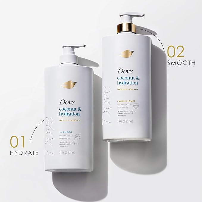 Dove Conditioner Coconut & Hydration for Dry Hair with Bio-Protein Care Technology and Coconut Oil 28 Fl Oz