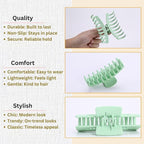 LuSeren 8 Pack Hair Clips for Women 4.3 Inch Large Hair Claw Clips for Women Thin Thick Curly Hair, Big Matte Banana Clips,Strong Hold jaw clips White Light Green Light Brown Light Gray