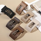 French Flat Hair Clips for Women 6pcs Hair Claw Clips for Thick or Thin Hair Matte Claw Clips for Girls Barrettes Non-Slip Strong Hold Hair Accessories for Women (Coffee)