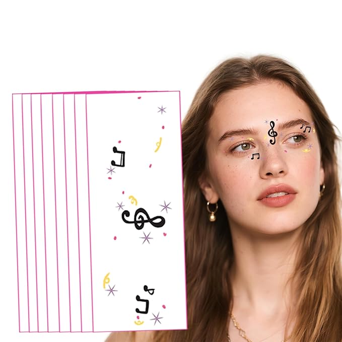 8 PCS Face Glitter Freckles Tattoo, Temporary Makeup Patches,Waterproof - Body Glitter Sparkle Fake Freckles Stickers Festival, Concert,Carnival Party,Cosmetic Glitter,Rave Accessories Decorations