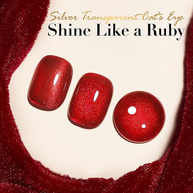 AZUREBEAUTY Red Burgundy Glitter Nail Polish, Quick Dry Ruby Christmas Natural Shine Nail Lacquer Salon-Quality for Women Girl Gifts