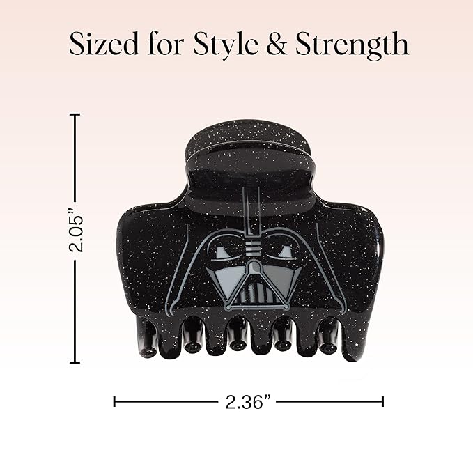 Kitsch x Star Wars Darth Vader Glitter Medium Hair Clip for Women – Dark Side Galaxy-Inspired Claw Clip | Recycled Plastic, Strong Secure Grip | Ideal Gifts for Women, Hair Accessories for Girls