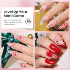 Beetles Christmas Limited Gel Top Coat Set, 6Pcs 10ml Winter Sparkle Glitter Cat Eye Top Coat Gel Nail Polish No Wipe Long Lasting Soak Off U V LED New Year Manicure Salon DIY Gifts for Women