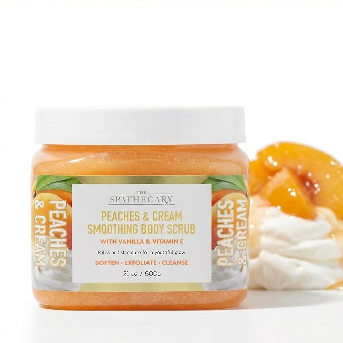 Body Scrub, Exfoliating-Nourishing-Refreshing-Smoothing Body Care 21 oz. (21 oz, Peaches and Cream)