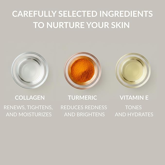 SpaScriptions Turmeric & Collagen Body Wash - Brightening Gentle Exfoliation Shower Gel Scrub for Men and Women with Brown Sugar & Vitamin E for Glowing Hydrated Skin, Scented, Paraben Free 33 fl oz