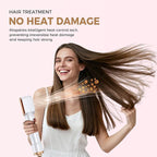 6 in 1 Air Styler Magic Hair Dryer Brush, Negative Ionic Blow Dryer Brush & 3 Heat Settings, Detachable Auto Curling & Straightening Volumizing, Frizz-Free Styling, Salon to Home Use (A-White-Pink)