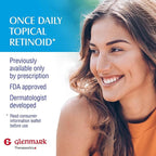 Glenmark Therapeutics Adapalene Gel 0.1% Acne Treatment, Paraben Free Topical Retinoid Cream for Face, Helps Clear and Prevent Acne and Clogged Pores, 15g Tube