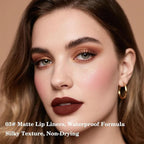 2-in-1 Gradient Brown Lip Liner & Lipstick, Light Brown Waterproof Long Lasting Matte Lip Liner Pencil, Makeup Smudge proof lip liner with Cone Tip (03#-Reddish Brown)