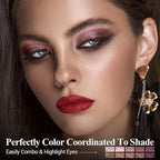 Plum Eyeshadow Stick Makeup Set 10PCS, Neutral Shimmer And Matte Cream Eye Shadow Palette, Metallic Bronze Smoky Eyeliner Brightener Crayon Pencil Kit, Ideal Gift for Women -Cocoa Crush