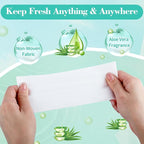 200 PCS Wet Wipes Individually Wrapped, Disposable Wet Wipes Bulk, Travel Size Wipe with Vitamin E & Aloe, Skin Cleansing Wipe for Hands Butt Restaurant Barbecue Daily Use, 7.1 x 7.87 inch