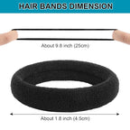 120PCS DWKFEOQ Hair Ties for Women Girls, Elastic Ponytail Holders, Cotton Seamless Hair Bands, No Damage for Thick Hair, 1.8 Inch in Diameter (12 colors)