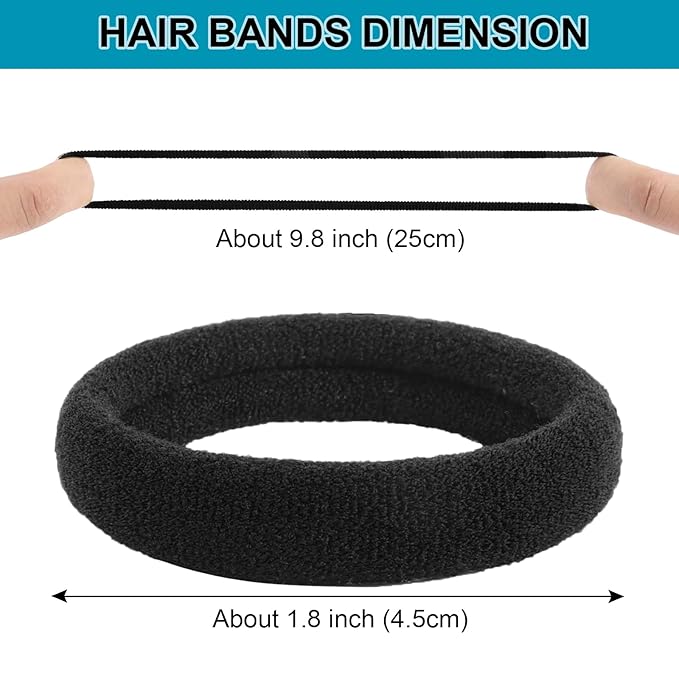 120PCS DWKFEOQ Hair Ties for Women Girls, Elastic Ponytail Holders, Cotton Seamless Hair Bands, No Damage for Thick Hair, 1.8 Inch in Diameter (12 colors)