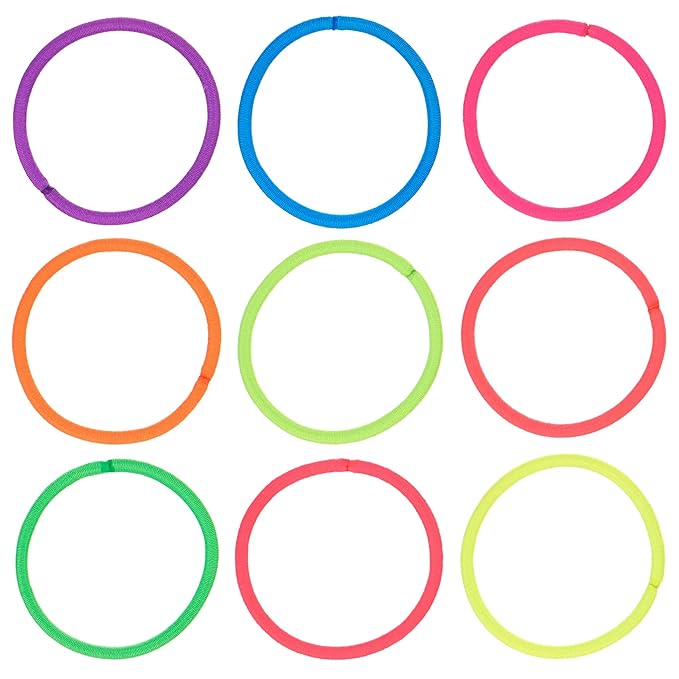 Expressions 216-Piece Hair Elastics Value Pack - 4mm Neon Ponytail Holders for Women, Durable No Metal Bands for Thick, Curly, and All Hair Types