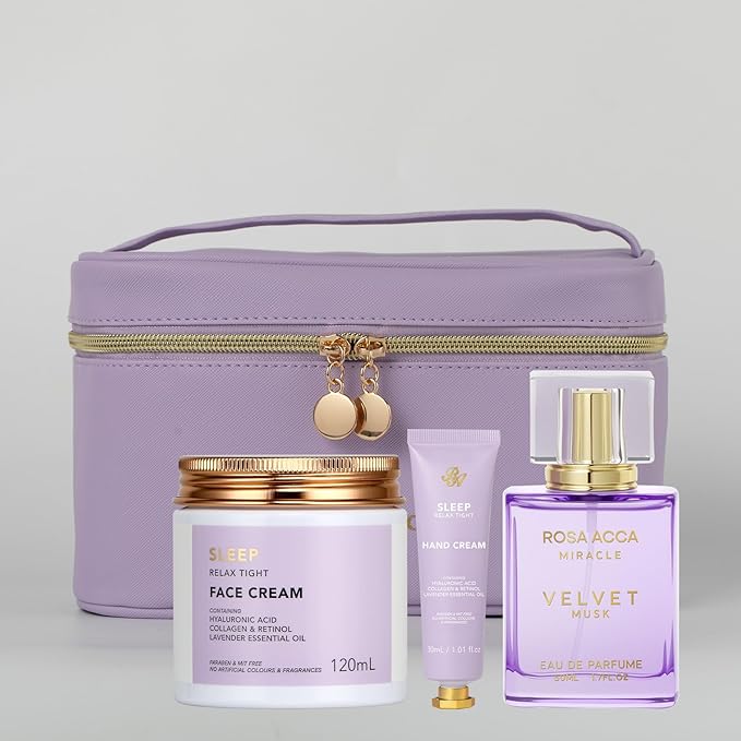 25 Pcs Lavender Bath & Body Gift Set for Women, Luxury Skin Care Set, Spa Gift Set, Face Sheet Mask, Perfume, Travel Bag, Face Serum, Necklace, Bath Bomb, Valentine's Day, Birthday, Mothers Day