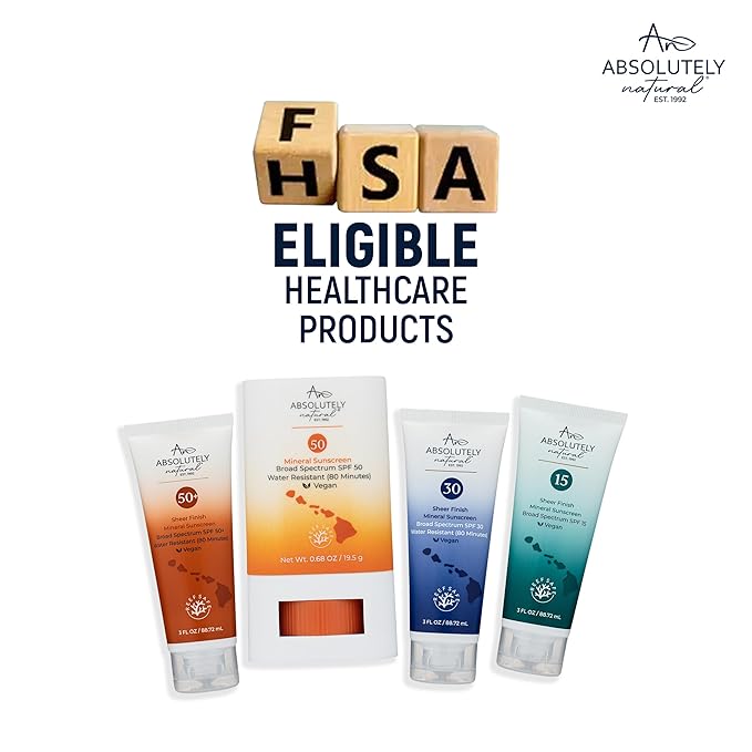 Absolutely Natural - SPF 15 Mineral Sunscreen - Broad Spectrum Water Resistant Moisturizer Lotion For Body & Face - With Non-Nano Zinc Oxide, Vitamin E, & Antioxidants - Made in USA, 3 Oz