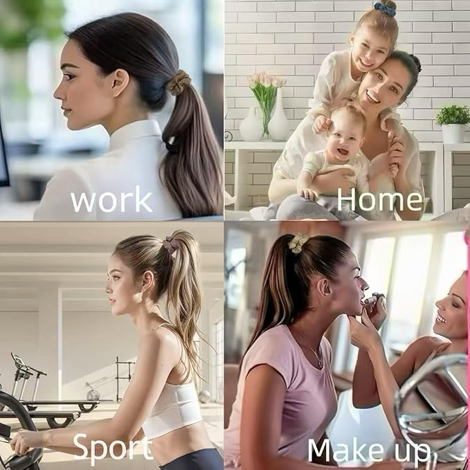 8 Pcs Small Satin Scrunchies for Women, No Damage No Crease Hair Ties for All Hair Types and Textures, Thin Hair Elastic Bands Ponytail Holders for Girls Hair Accessories (Multicolor)