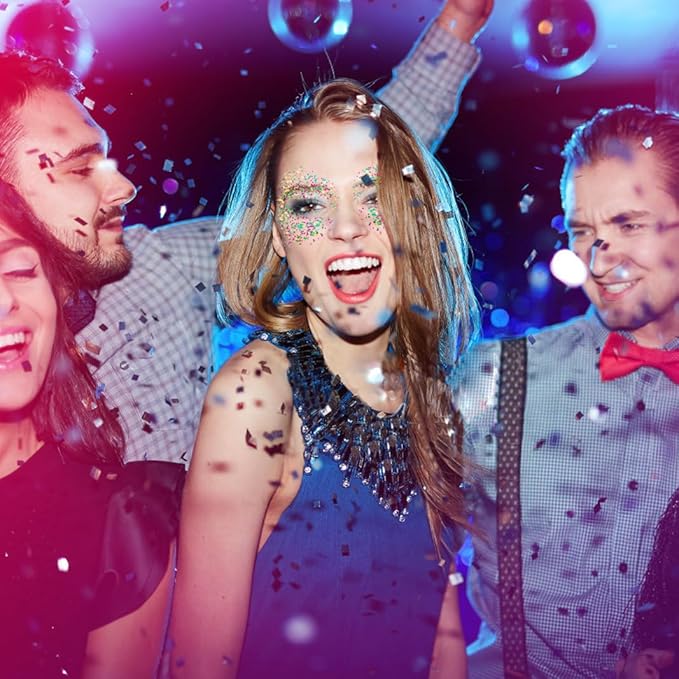 Mardi Gras Gold Hair Face Glitter,Mardi Gras Outfit for Women,Green Purple Gold Mixed Holographic Body Glitter,Festival Chunky Sequins Carnival Costume New Orleans Decorations